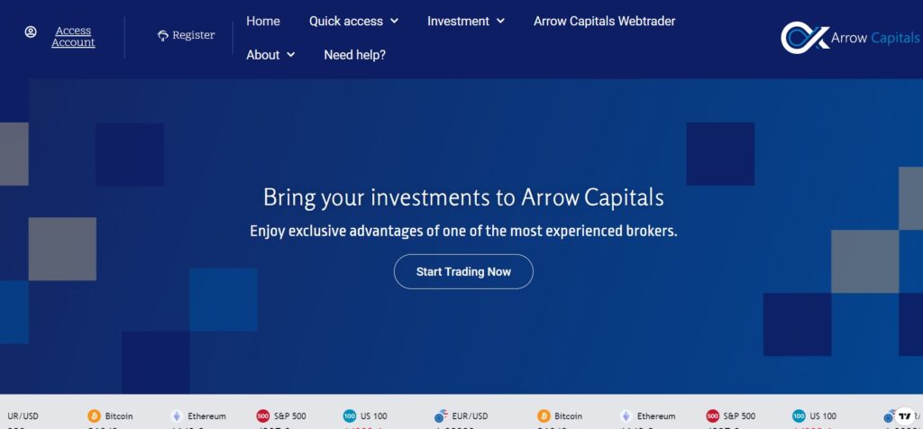 Arrow Capitals website