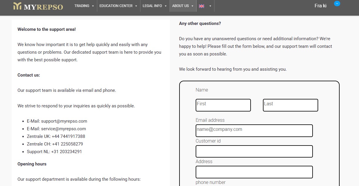 Myrepso Customer Support Myrepso Customer Support