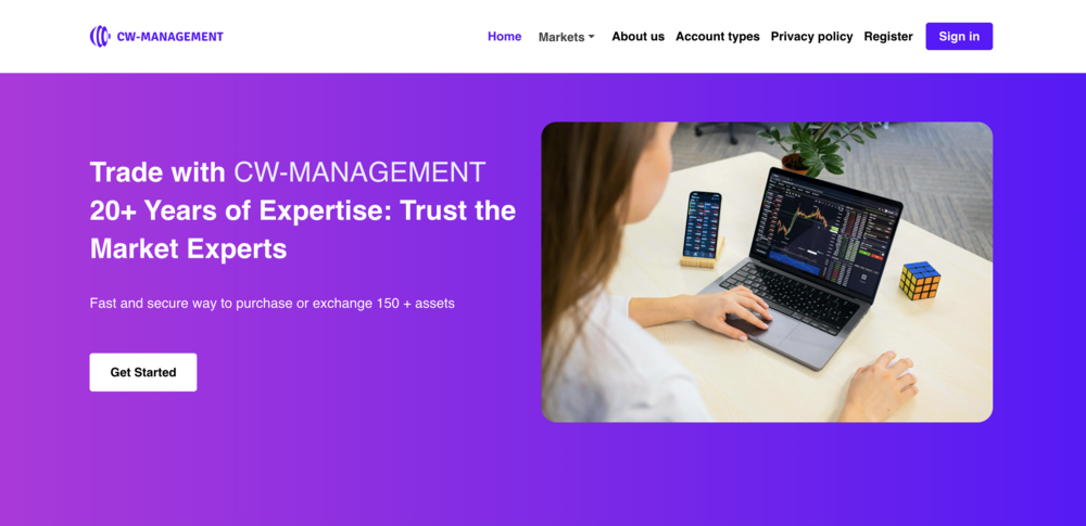 cw-management home page screenshot