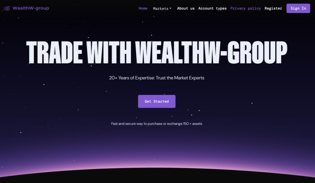 WealthW group home page screenshot
