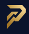 Gold stylized 'P' logo on a dark blue background, brand mark emphasizing sleek, modern design.